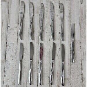 Oneida Twin Star MCM Flatware 11 Dinner Knives Stainless Vintage
